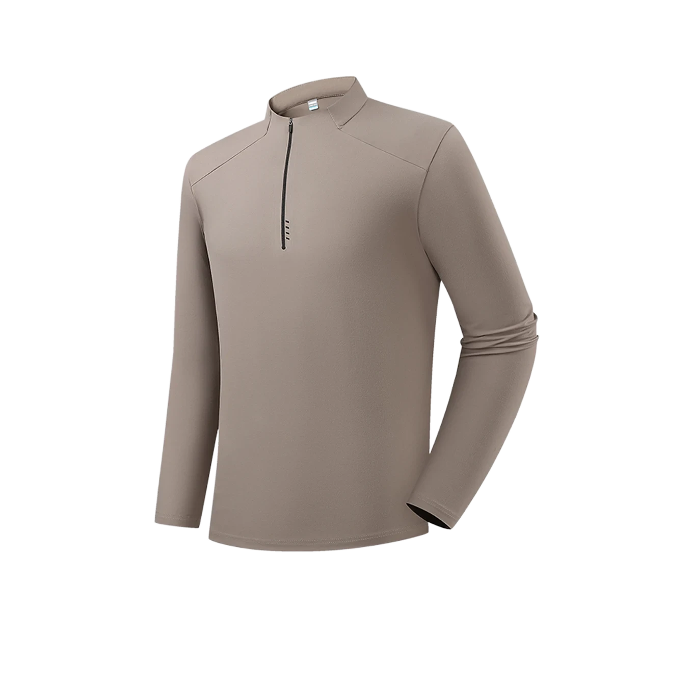 Contour Half-Zip in Warm stone