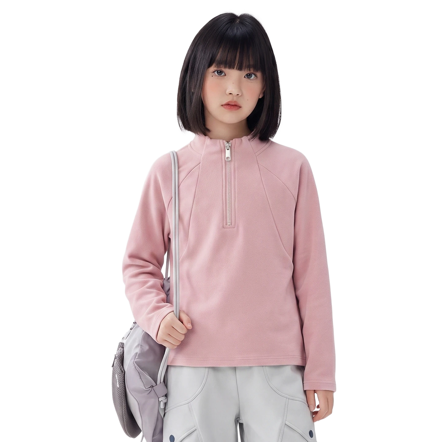 Thermal Half-Zip in Heather pink