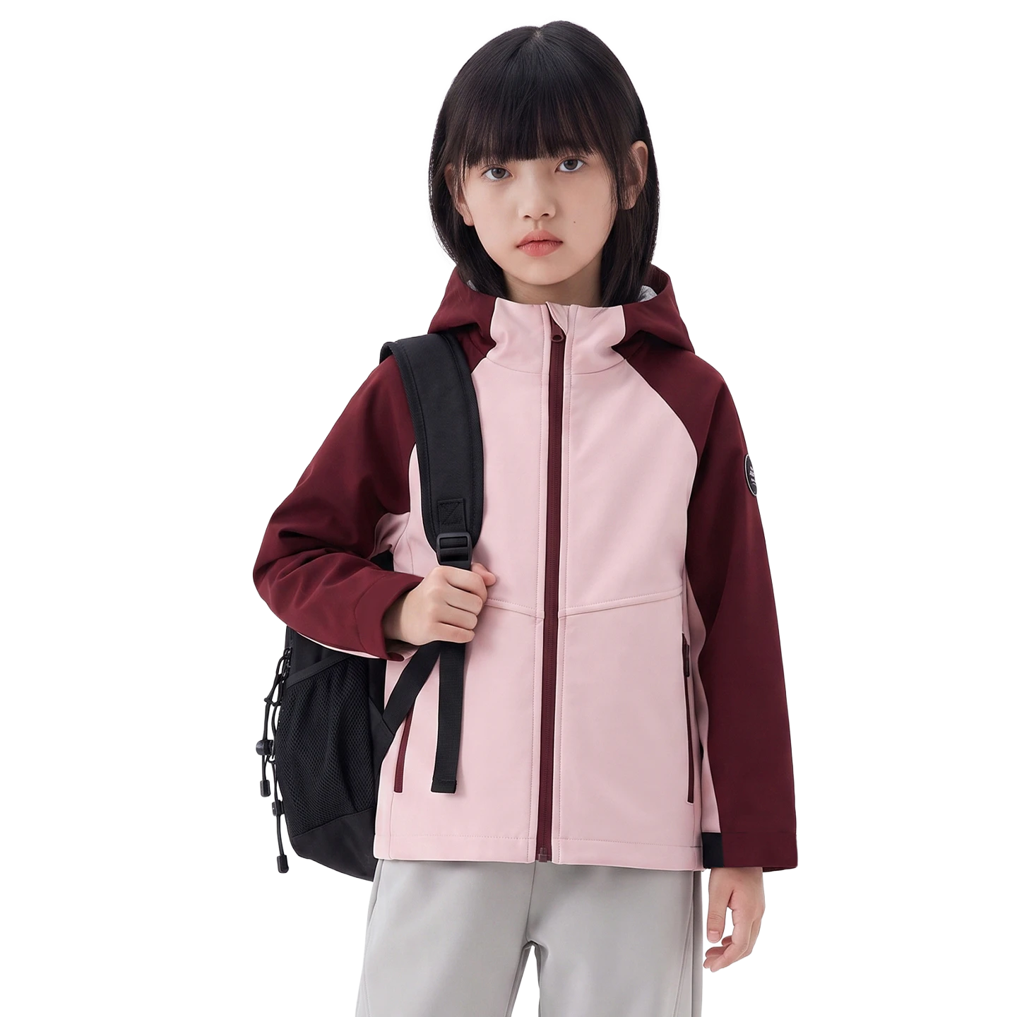 Colourblock Softshell in Heather pink
