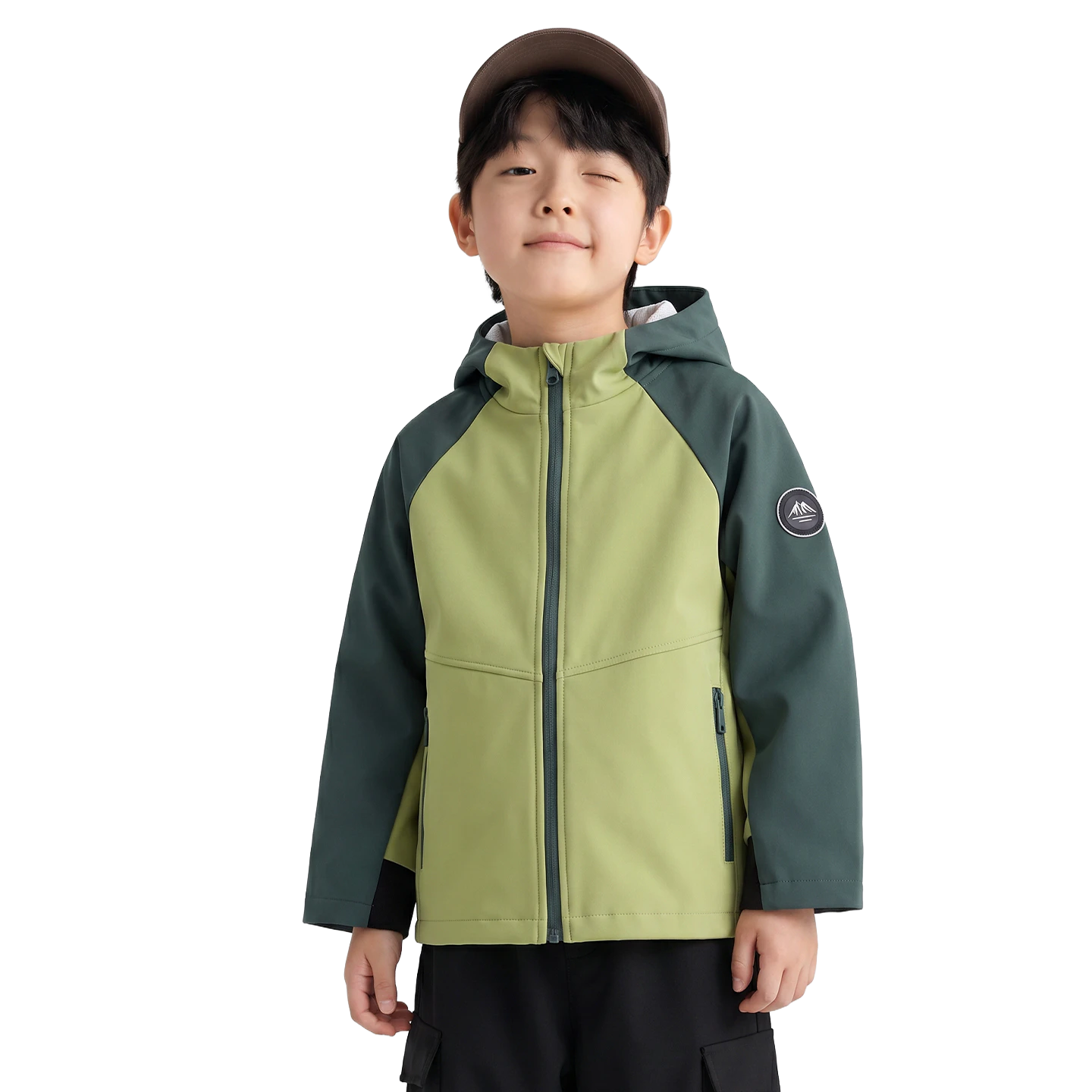 Colourblock Softshell in Trail green