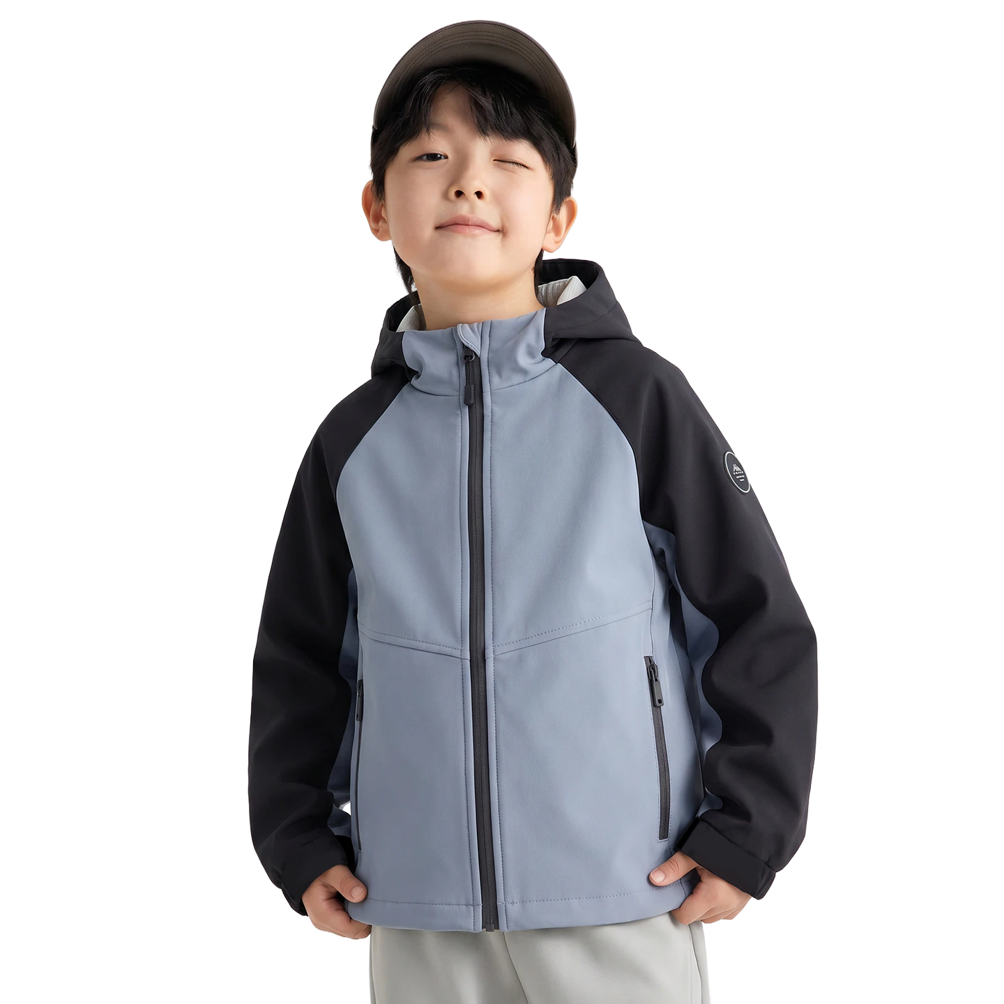 Colourblock Softshell in Sky blue
