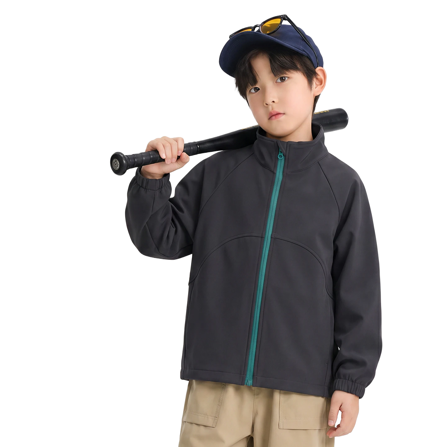 Stand-Collar Softshell in Carbon black