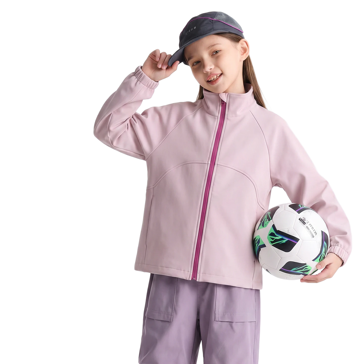 Stand-Collar Softshell in Heather pink