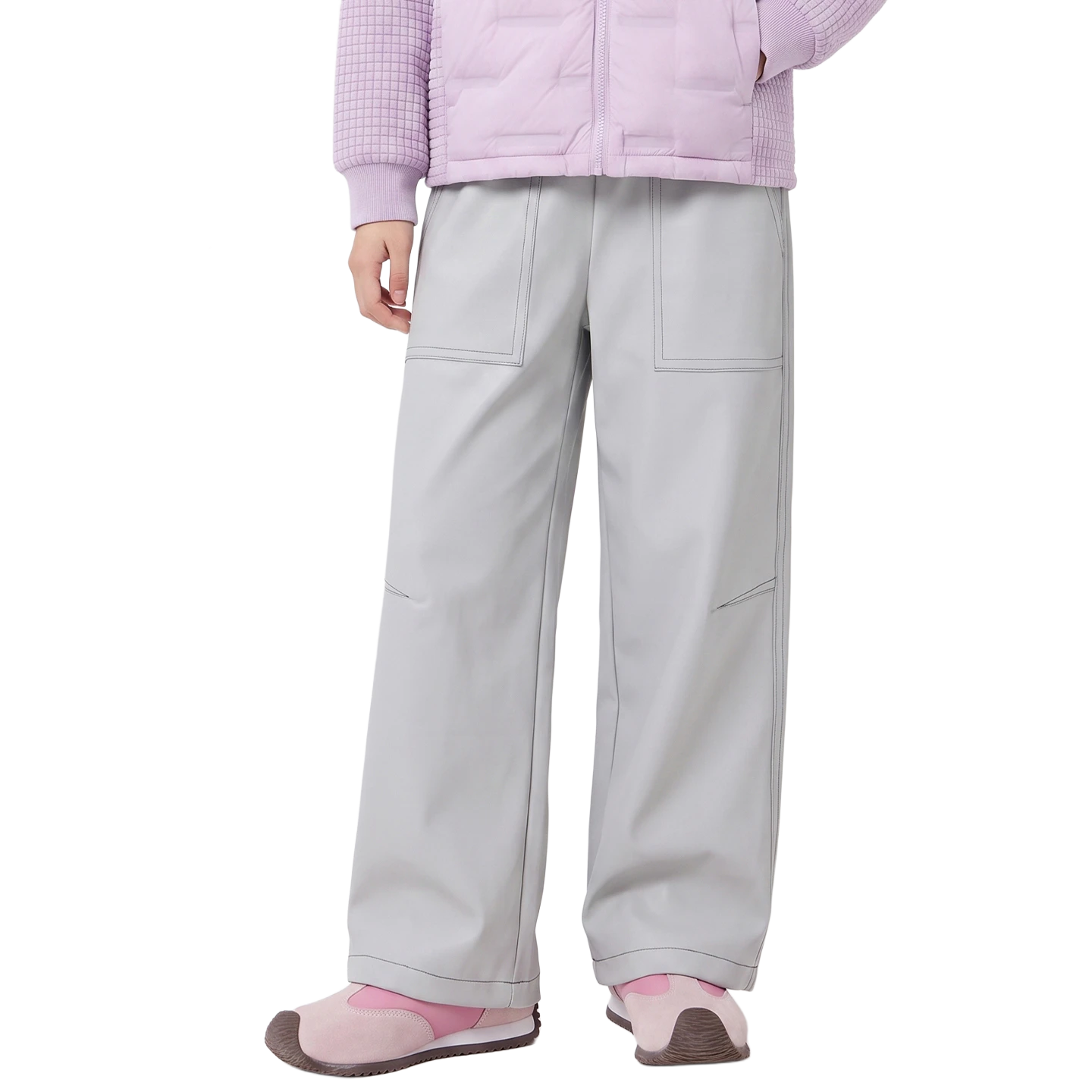 Contrast-Stitch Softshell Trouser in Soft silver
