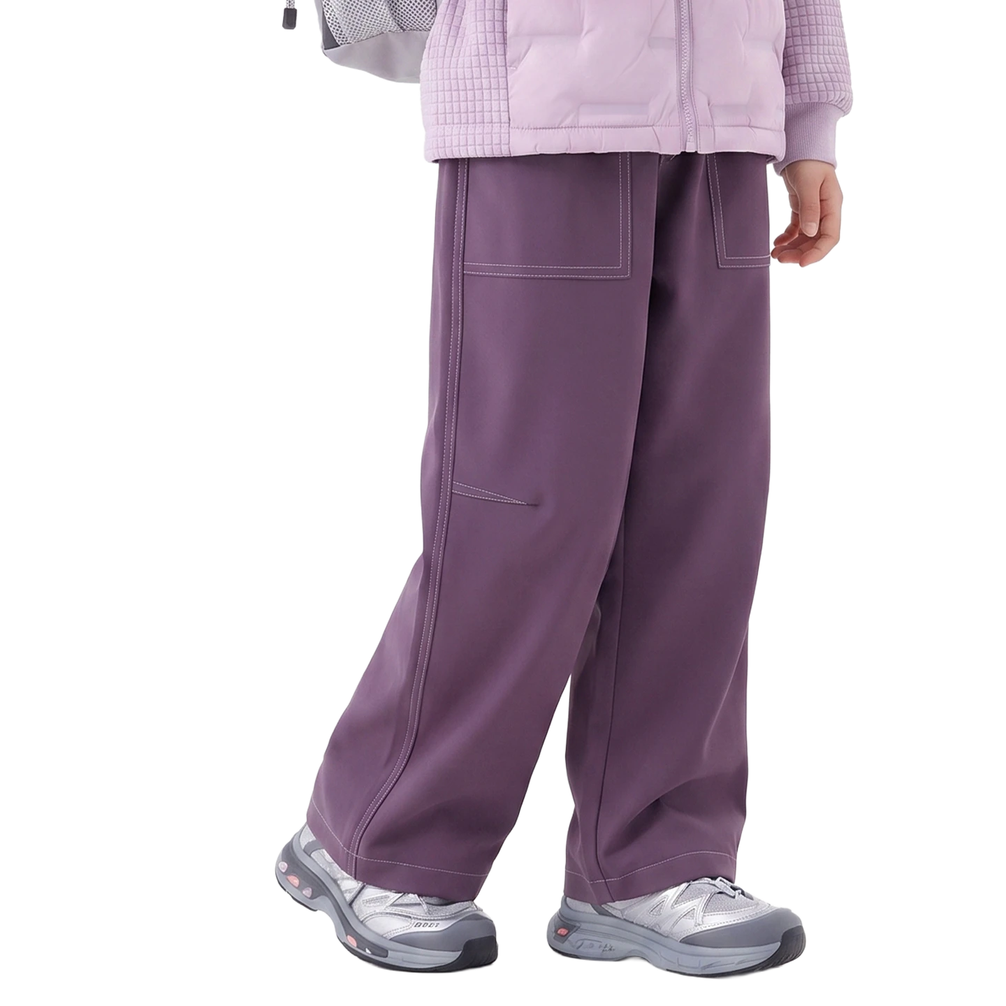 Contrast-Stitch Softshell Trouser in Mist violet