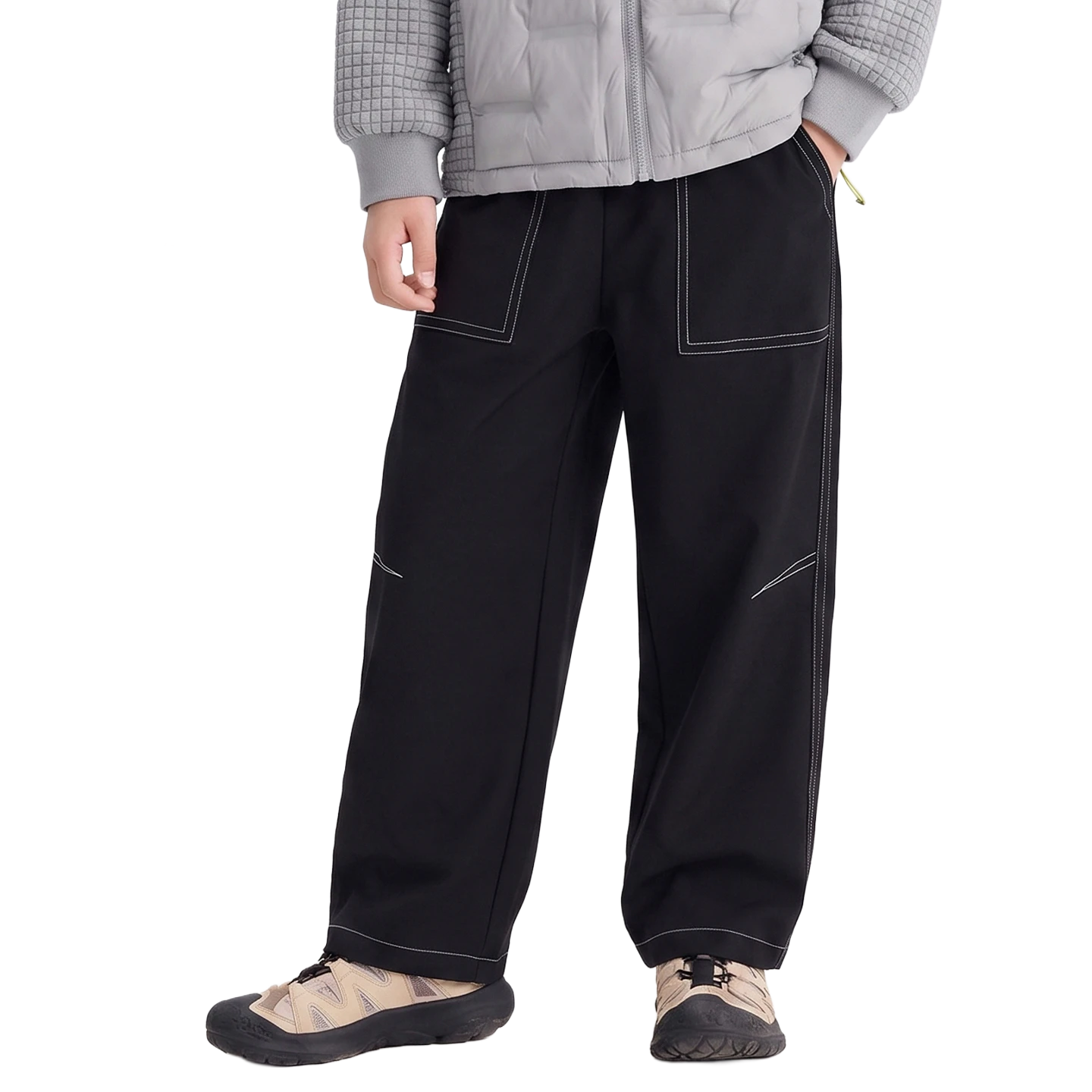 Contrast-Stitch Softshell Trouser in Carbon black
