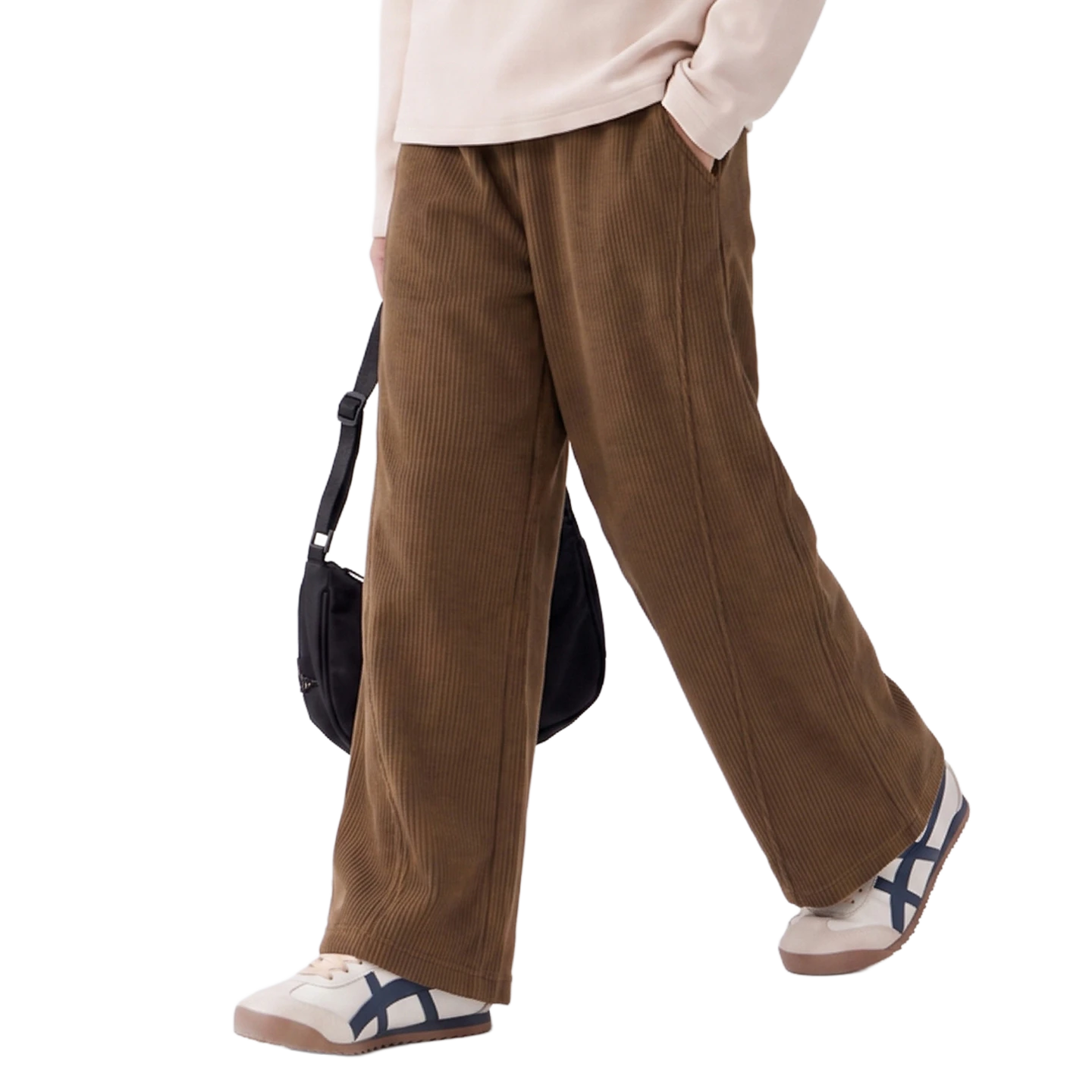 Milk-Silk Wide-Leg Trouser in Peat brown